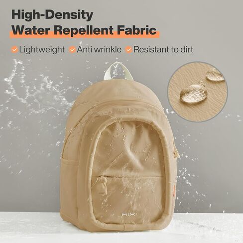 mixi Sweet Design Women Backpack Girls Cute Book Bag with Shockproof 15.6" Laptop Pocket Casual Daily Light Weight, Milky Apricot in Kuwait