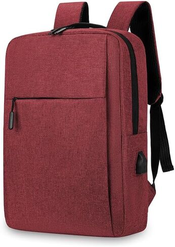 Business Travel Laptop Backpack for Men Women Anti-Theft Rucksack Casual Daypack for Work Carry on bag for weekender (1 zipper, Burgundy) in Saudi Arabia