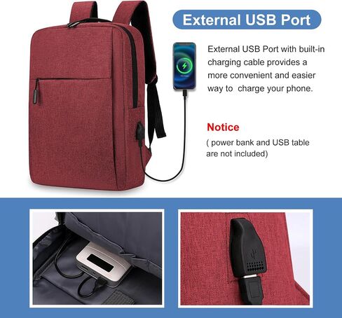 Business Travel Laptop Backpack for Men Women Anti-Theft Rucksack Casual Daypack for Work Carry on bag for weekender (1 zipper, Burgundy) in Saudi Arabia