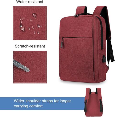 Business Travel Laptop Backpack for Men Women Anti-Theft Rucksack Casual Daypack for Work Carry on bag for weekender (1 zipper, Burgundy) in Saudi Arabia