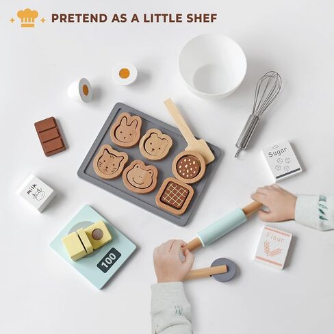 PairPear Wooden Toys Lemonade Playset,Kids Play Food Pretend Play Lemonade Stand Kit,Play Kitchen Grocery Maket Acessories Gift for Toddler Girls and Boys 3 Years+ in Kuwait