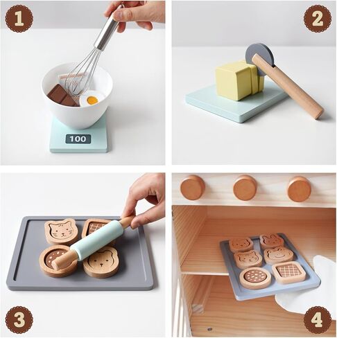 PairPear Wooden Toys Lemonade Playset,Kids Play Food Pretend Play Lemonade Stand Kit,Play Kitchen Grocery Maket Acessories Gift for Toddler Girls and Boys 3 Years+ in Kuwait