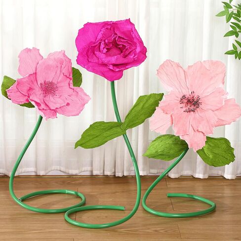 Gilprop 116 PCS Crepe Paper Rolls STELS FLOWER STEM ، تشمل 9.8 × 98 ورقة الورق الاصطناعية 14.76 قدم زهرة الأزهار الزهرية النطاق الزهري لحفلات أعياد الميلاد ديكور مهرجان (وردي) in Kuwait