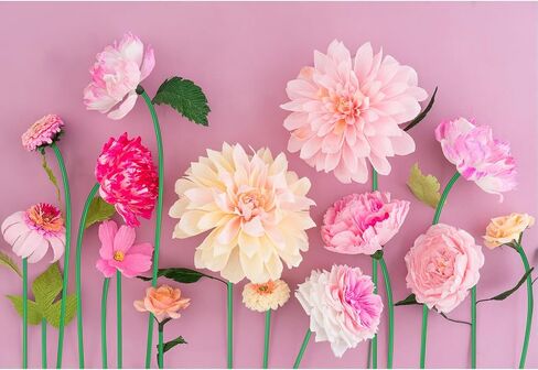 Gilprop 116 PCS Crepe Paper Rolls STELS FLOWER STEM ، تشمل 9.8 × 98 ورقة الورق الاصطناعية 14.76 قدم زهرة الأزهار الزهرية النطاق الزهري لحفلات أعياد الميلاد ديكور مهرجان (وردي) in Kuwait