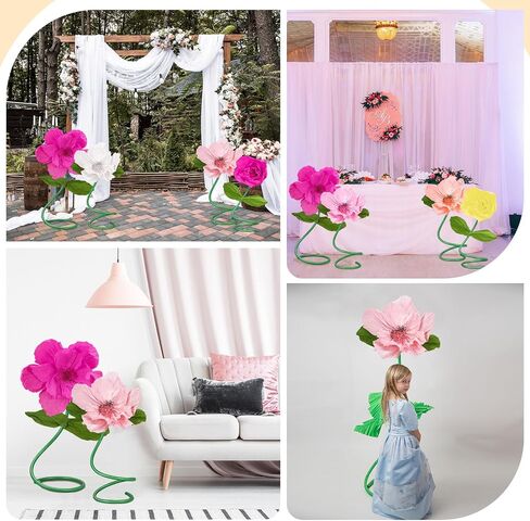 Gilprop 116 PCS Crepe Paper Rolls STELS FLOWER STEM ، تشمل 9.8 × 98 ورقة الورق الاصطناعية 14.76 قدم زهرة الأزهار الزهرية النطاق الزهري لحفلات أعياد الميلاد ديكور مهرجان (وردي) in Kuwait