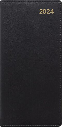 Letts of London® Belgravia 2025 Weekly/Monthly Appointment Book and Planner, 12 Months, January to December, Vertical, Slim Size, 6.625" x 3.25", English, Black (C33SUBK-25) in Kuwait