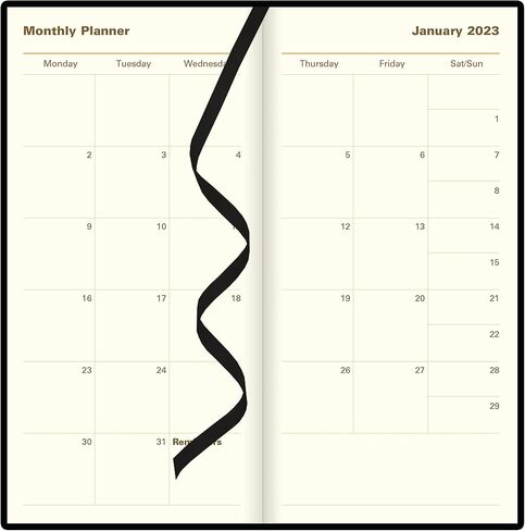 Letts of London® Belgravia 2025 Weekly/Monthly Appointment Book and Planner, 12 Months, January to December, Vertical, Slim Size, 6.625" x 3.25", English, Black (C33SUBK-25) in Kuwait