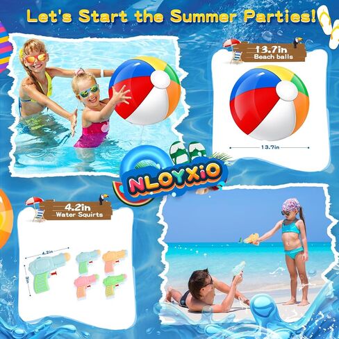 Pool Party Favors ، 112 PCS Summer Party Favors for Kids ، ولوازم زخارف الحفلات ، بما في ذلك قش هاواي ، وكرات الشاطئ ، والمزيد من ألعاب الصيف للبركة للأطفال الذين تتراوح أعمارهم in Saudi Arabia