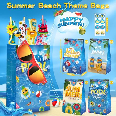 Pool Party Favors ، 112 PCS Summer Party Favors for Kids ، ولوازم زخارف الحفلات ، بما في ذلك قش هاواي ، وكرات الشاطئ ، والمزيد من ألعاب الصيف للبركة للأطفال الذين تتراوح أعمارهم in Saudi Arabia