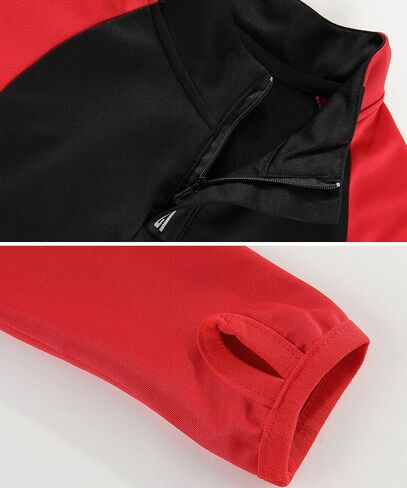 LUCKYLUAN Boys Girls 2 Piece Athletic Tracksuit Quater Zip Up Jogger Set Long Sleeve Sports Training Outfits in Kuwait