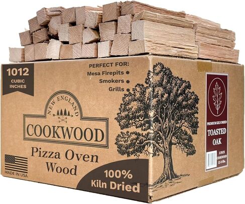 Toasted Oak 5 Inch Universal Cooking Firewood - 14lbs. ~1000cuin Premium Kiln Dried Cooking Wood for Grills, Smokers and Ooni, Solo, Bertello Pizza Ovens (Red and White Oak Hardwood) in Kuwait