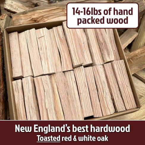 Toasted Oak 5 Inch Universal Cooking Firewood - 14lbs. ~1000cuin Premium Kiln Dried Cooking Wood for Grills, Smokers and Ooni, Solo, Bertello Pizza Ovens (Red and White Oak Hardwood) in Kuwait