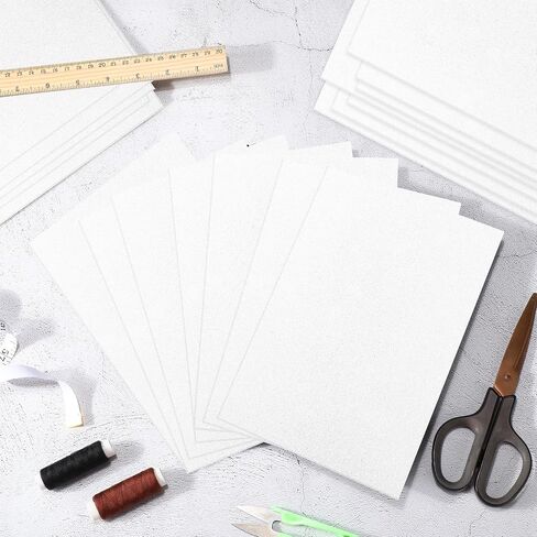 innconee 20 pcs 3mm Eva Foam Foam Sheets for 3D Terbroidery Arts and Marters ، مشاريع DIY ، الخياطة اليدوية ، اللحف ، القبعات ، أزياء تأثيري ، الوسائد (أبيض ، 6 × 9 بوصات) in Kuwait