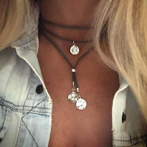 Boho Necklaces for Women Western Outfits Cowgirl Necklace for Women Trendy Handmade Boho Jewelry Leather Necklace Country Jewelry Gifts for Women in Kuwait