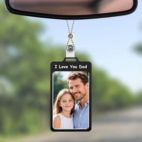 Car Rearview Mirror Hanging Metal Photo Frame, Drive Safe Cute Mini Picture Holder Frames, Car Rear View Mirror Decor Accessories (Black - Drive Safe) in Saudi Arabia