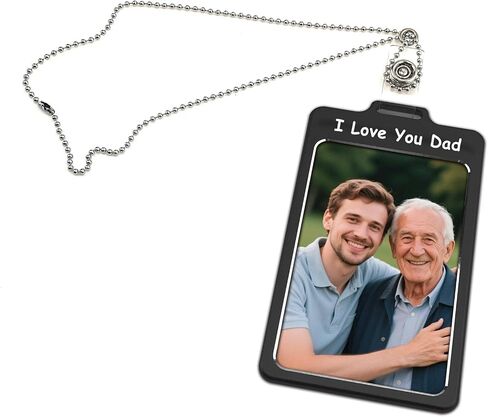 Car Rearview Mirror Hanging Metal Photo Frame, Drive Safe Cute Mini Picture Holder Frames, Car Rear View Mirror Decor Accessories (Black - Drive Safe) in Saudi Arabia