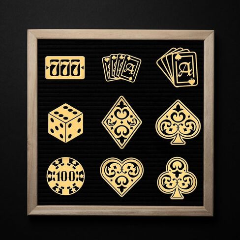 OLYCRAFT 9pcs 1.6x1.6 Inch Golden Metal Stickers Poker Metal Sticker Dice Self Adhesive Stickers Poker Theme Epoxy Sticker for DIY Scrapbooks Epoxy Resin Decoration in Saudi Arabia