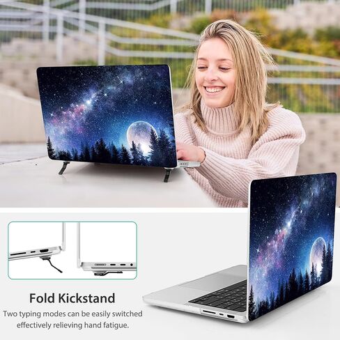 Tuiklol for MacBook Pro 14 inch Case 2025-2021 Model A3434 M5 A3112 A3401 A3185 M4 /A2918 A2992 M3/A2779 M2/A2442 M1/Pro/Max Chip, Bracket Hard Shell Case with Screen Protector, Clear in Kuwait