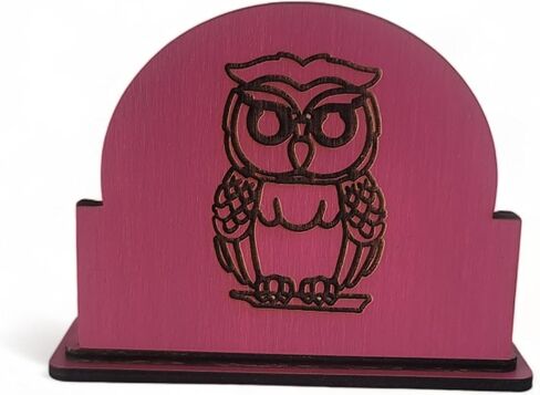 Owl Wood Business Card Holder, Elegant Desk Accessory and Organizer Multiple Colors (Slate) in Saudi Arabia