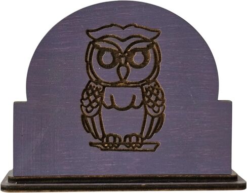 Owl Wood Business Card Holder, Elegant Desk Accessory and Organizer Multiple Colors (Slate) in Saudi Arabia
