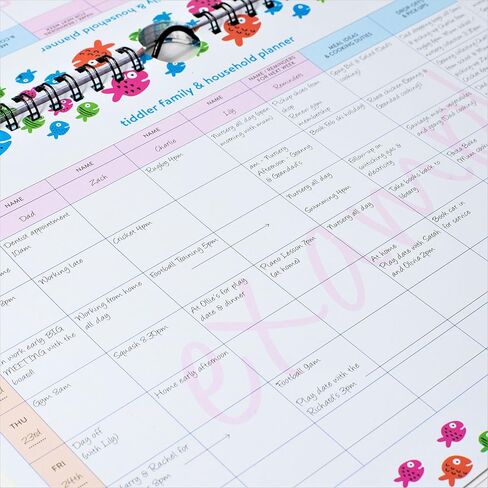 tiddler Family & Household Planner | Undated Weekly Family Organizer/Planner Calendar | Clever Layout in A4 Size (11.7" x 8.3") | Space for 6 People & 1 Years Planning | Features (Fabulous Fairies) in Kuwait