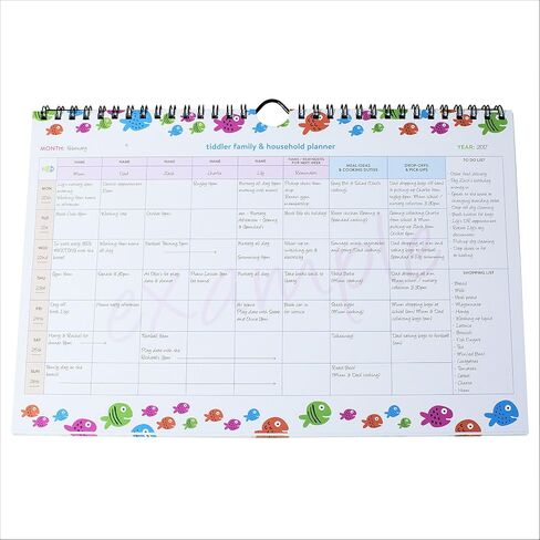 tiddler Family & Household Planner | Undated Weekly Family Organizer/Planner Calendar | Clever Layout in A4 Size (11.7" x 8.3") | Space for 6 People & 1 Years Planning | Features (Fabulous Fairies) in Kuwait
