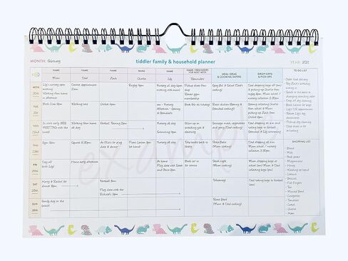 tiddler Family & Household Planner | Undated Weekly Family Organizer/Planner Calendar | Clever Layout in A4 Size (11.7" x 8.3") | Space for 6 People & 1 Years Planning | Features (Fabulous Fairies) in Kuwait