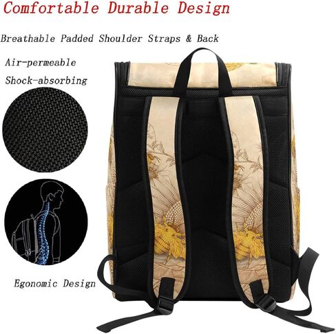 Naanle Stylish Honey Bees and Wildflowers Retro Style Casual Daypack College Students Multipurpose Backpack Large Travel Hiking Bags Computer Bag for Men Women in Saudi Arabia