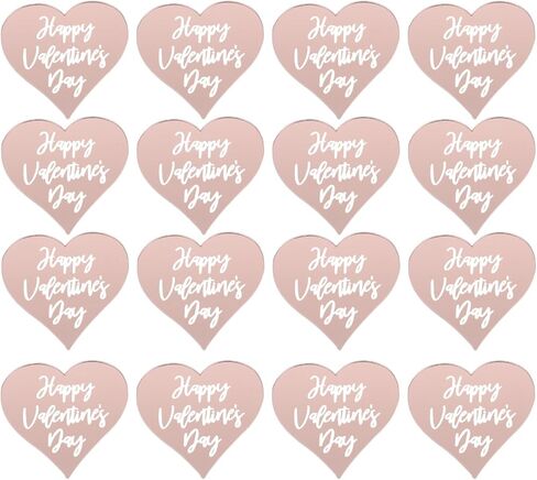 25pcs Happy Valentines Day Cupcake Toppers,Gold Acrylic Heart Cake Disc Heart Mirror Picks DIY Dessert Cup Cupcake Decorations Supplies for Valentines Day Anniversary A in Kuwait
