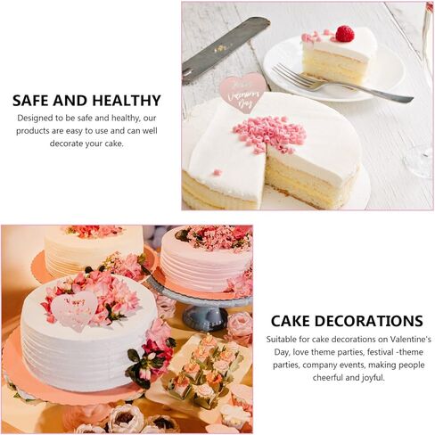 25pcs Happy Valentines Day Cupcake Toppers,Gold Acrylic Heart Cake Disc Heart Mirror Picks DIY Dessert Cup Cupcake Decorations Supplies for Valentines Day Anniversary A in Kuwait