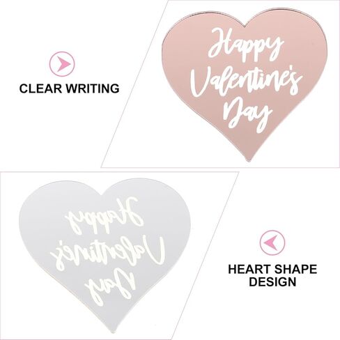25pcs Happy Valentines Day Cupcake Toppers,Gold Acrylic Heart Cake Disc Heart Mirror Picks DIY Dessert Cup Cupcake Decorations Supplies for Valentines Day Anniversary A in Kuwait