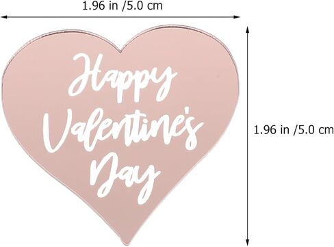 25pcs Happy Valentines Day Cupcake Toppers,Gold Acrylic Heart Cake Disc Heart Mirror Picks DIY Dessert Cup Cupcake Decorations Supplies for Valentines Day Anniversary A in Kuwait