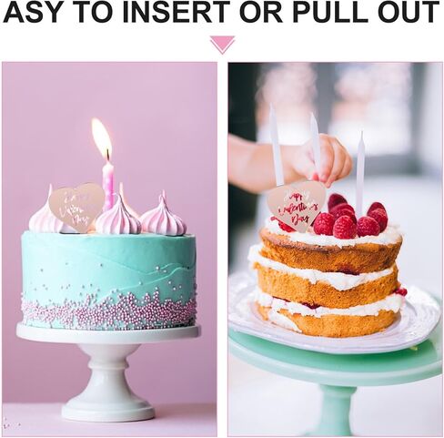 25pcs Happy Valentines Day Cupcake Toppers,Gold Acrylic Heart Cake Disc Heart Mirror Picks DIY Dessert Cup Cupcake Decorations Supplies for Valentines Day Anniversary A in Kuwait