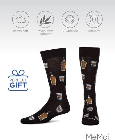MeMoi Whiskey Bar Conversational Bamboo Blend Men's Socks in Saudi Arabia