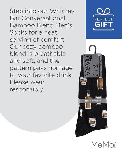 MeMoi Whiskey Bar Conversational Bamboo Blend Men's Socks in Saudi Arabia