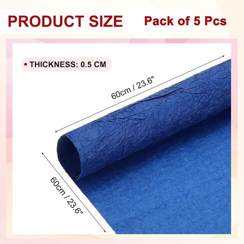 MECCANIXITY Flower Wrapping Paper, 5 Roll Waterproof Bouquet Crepe Paper Streamer Sheet for Crafts Birthday Gift Florist Packing Party (Flaxen, 22 x 22 Inch) in Kuwait