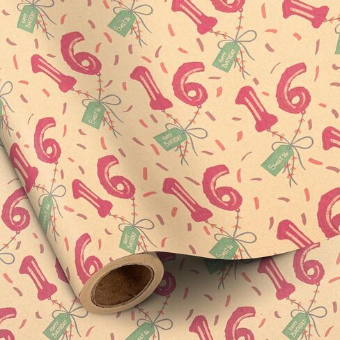 ورقة تغليف عيد ميلاد Ruspepa 11th للبنات ، لفة صغيرة ، رقم 11 بالونات تصميم ورقة غلاف هدايا Kraft لحفلة عيد ميلاد الفتيات وأكثر ، 17 بوصة × 16.4 قدم ، 11 سنة in Saudi Arabia