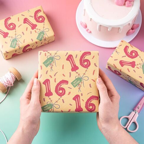 ورقة تغليف عيد ميلاد Ruspepa 11th للبنات ، لفة صغيرة ، رقم 11 بالونات تصميم ورقة غلاف هدايا Kraft لحفلة عيد ميلاد الفتيات وأكثر ، 17 بوصة × 16.4 قدم ، 11 سنة in Saudi Arabia