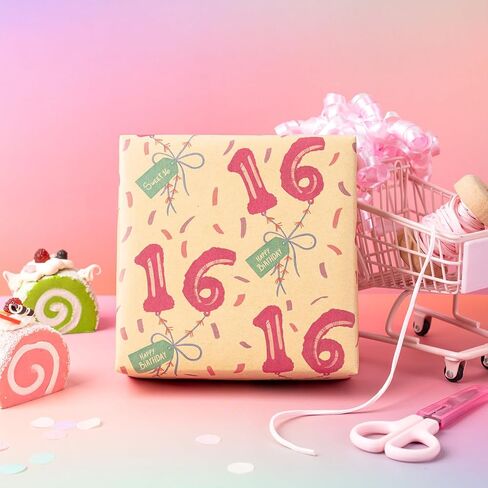 ورقة تغليف عيد ميلاد Ruspepa 11th للبنات ، لفة صغيرة ، رقم 11 بالونات تصميم ورقة غلاف هدايا Kraft لحفلة عيد ميلاد الفتيات وأكثر ، 17 بوصة × 16.4 قدم ، 11 سنة in Saudi Arabia