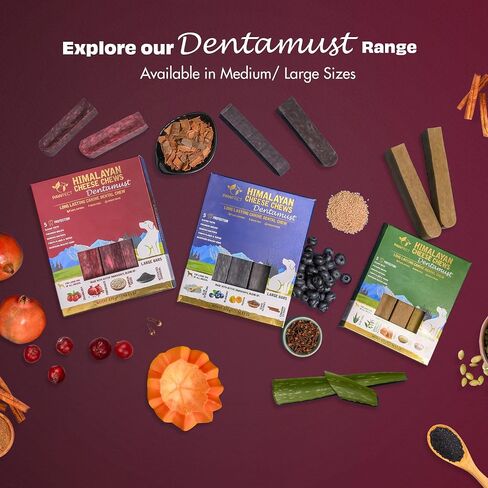 Dentamust Himalayan Cheese Chews for Dogs - Cranberry | طويل الأمد ، جميع المضغ الطبيعي للكلاب المتوسطة | خالية من الحبوب | خالية من الجلود | يساعد في أمراض اللثة | غني الكالسيوم (6.8 أوقية ، حزمة من 3) in Kuwait