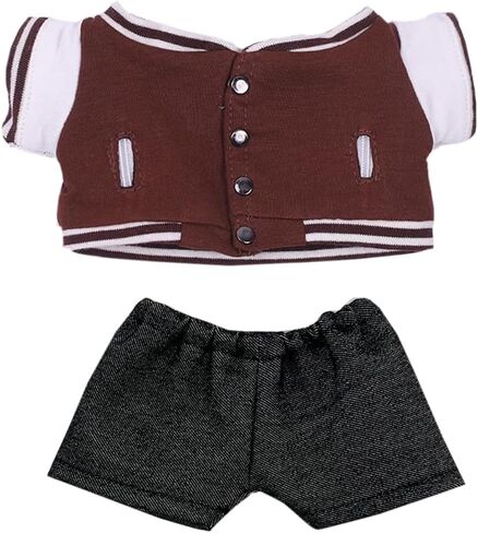niannyyhouse Baseball Jacket Jeans 20cm Plush Doll Clothes 8in Doll Accessories (Dark Blue) in Kuwait