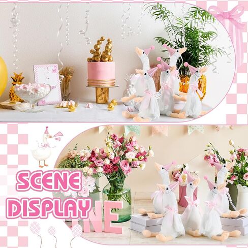8 Sets Bear Themed Birthday Decoration 13.78 Inches Bear Baby Shower Bulk Soft Stuffed Animal Birthday Hat with Wood Table Decor for Wedding Christmas Party Decorations in Saudi Arabia