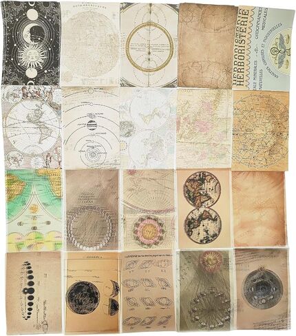 251PCS Vintage Scrapbook Supplies Pack, Scrapbooking Paper and Stickers Ephemera Bundle Junk Journal Kit for Art Aesthetic Journaling Collage Decoupage Craft (Space) in Kuwait