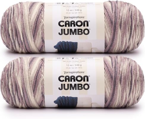 Caron Jumbo Gravel Yarn - 2 Pack of 340g/12 Oz - 100 ٪ Acrylic - #4 Soffed (Medium) - 595 ياردة - الحياكة/الكروشيه in Saudi Arabia