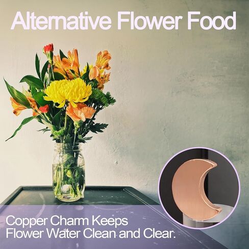 Alternative Flower Food for Fresh Cut Flowers, Copper Charm Keeps Vase Water Clear, Heart-Shaped 2 Pcs in Saudi Arabia