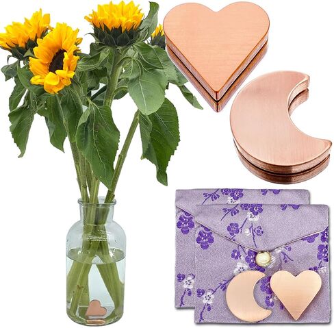 Alternative Flower Food for Fresh Cut Flowers, Copper Charm Keeps Vase Water Clear, Heart-Shaped 2 Pcs in Saudi Arabia