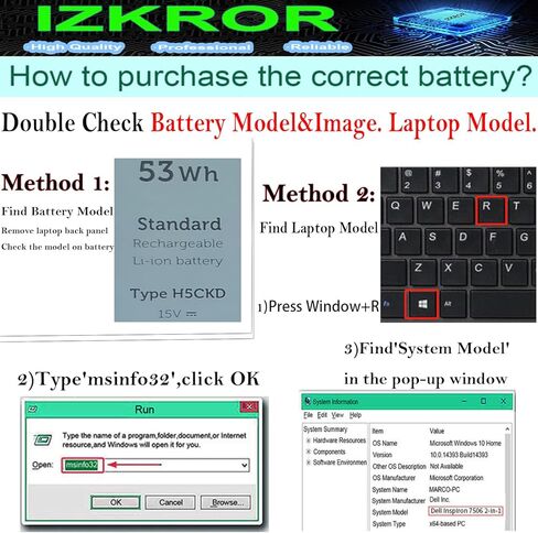 IZKROR GRT01 64Wh 4000mAh 4 خلايا بديلة لبطارية Dell Latitude 5421 5431 5521 5531 Precision 3561 3571 3581 3470 Series Laptop 00P3TJ 0P3TJ 0R05P0 R05P0 05RGW 15.2V in Kuwait