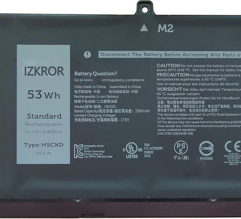 IZKROR GRT01 64Wh 4000mAh 4 خلايا بديلة لبطارية Dell Latitude 5421 5431 5521 5531 Precision 3561 3571 3581 3470 Series Laptop 00P3TJ 0P3TJ 0R05P0 R05P0 05RGW 15.2V in Kuwait