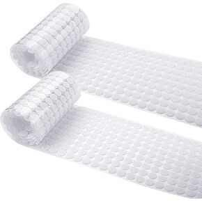 Janyun 1008pcs نقاط لاصقة ذاتية ، 2/5 "قطرها 10 مم نقاط لزجة لزجة الخلفية خطاف وأشرطة حلقة الفصل الدراسي البيضاء منزل