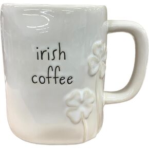 Rae Dunn TOP'O THE MORNING Mug Cup Saint Patrick's Day Green inside - double sided - ceramic